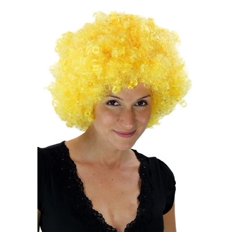 Afro Wig Halloween Carnival Men Women 70s Party Neon Yellow Disco PW0011-PC2B