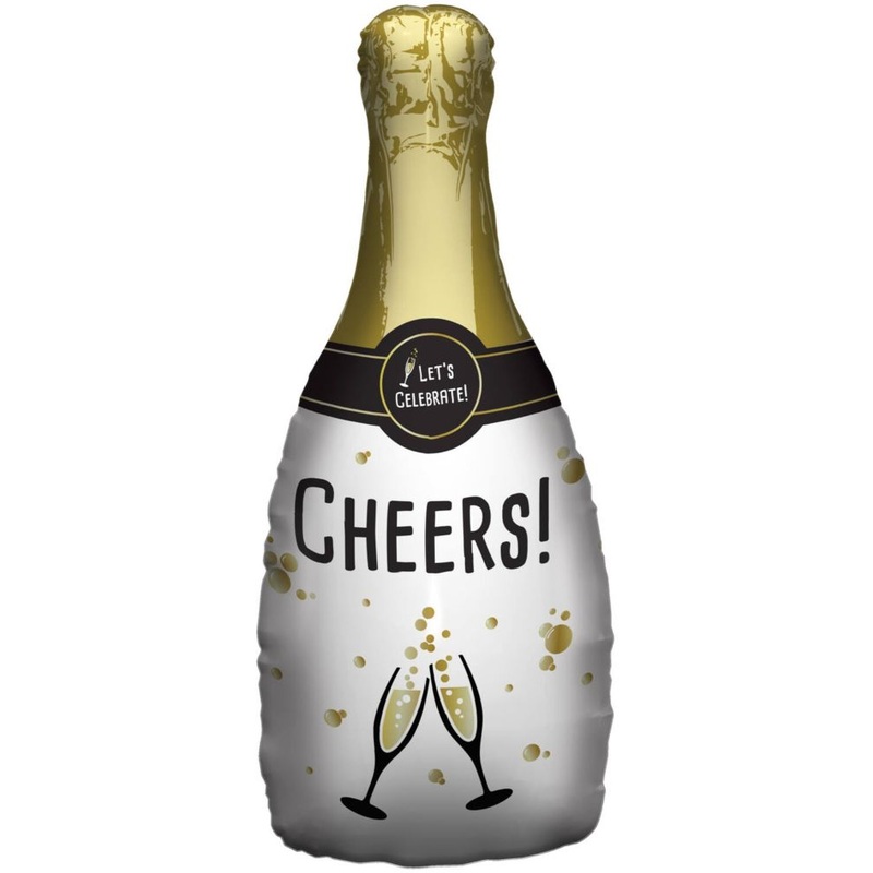 Cheers foil balloon champagne bottle 31 x 72 cm