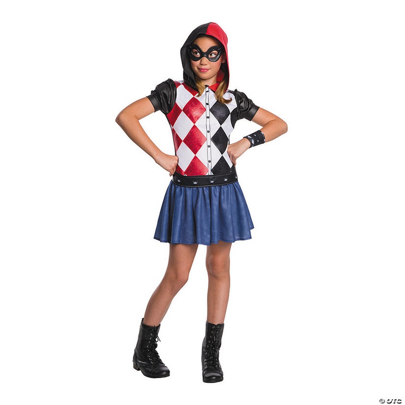 Girl’s DC SuperHero Girls Harley Quinn Hooded Dress Costume