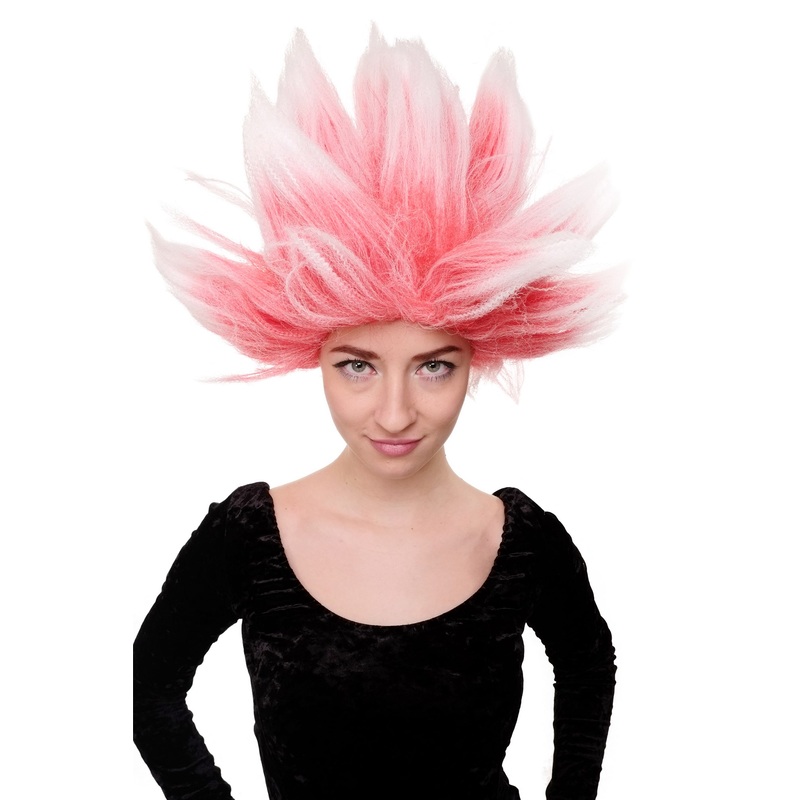 Party wig men women Fire Devil Loki Puck Mad Scientist Demon pointy red white LM-19