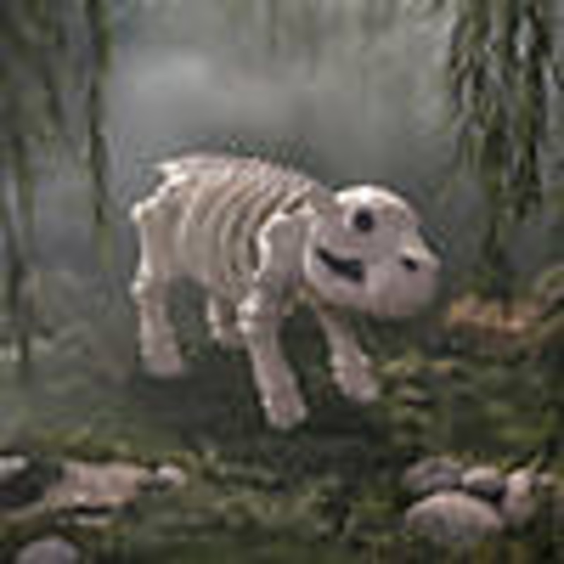 22 Standing Hippo Skeleton Halloween Decoration
