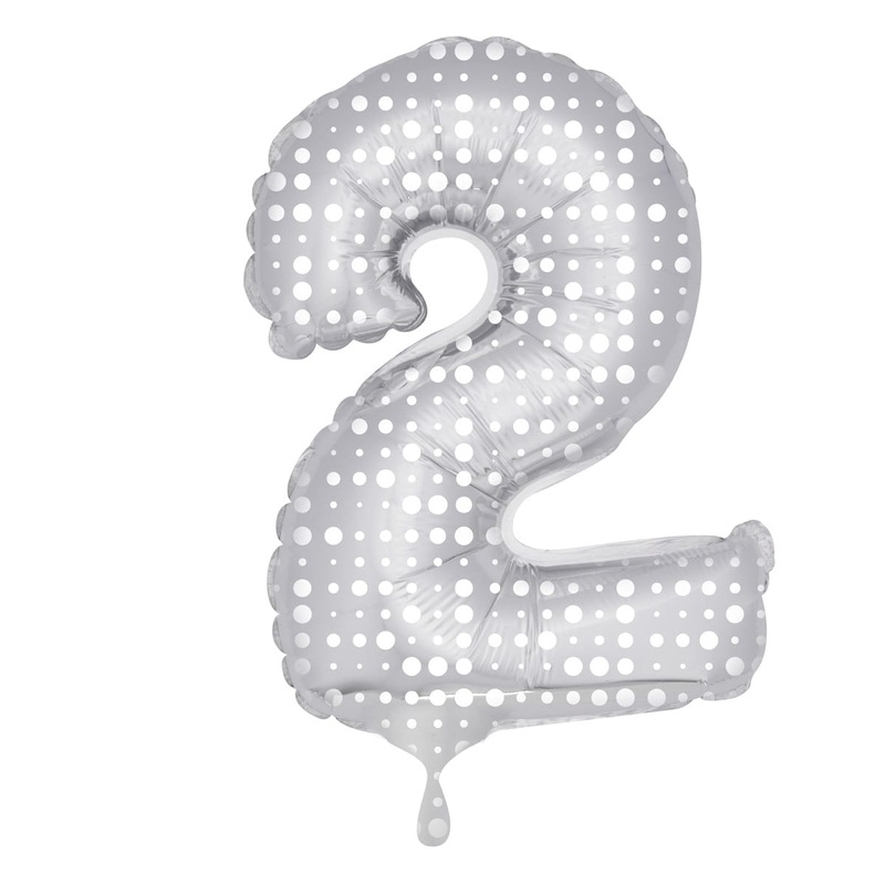 Foil balloon number 2 dotted 86cm