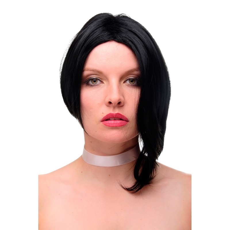 Lady wig wild asymmetrical one long side middle parting longbob black GFW2202