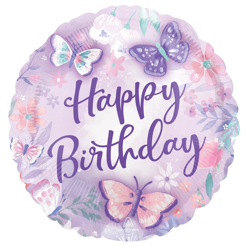 Butterfly garden birthday balloon 43cm