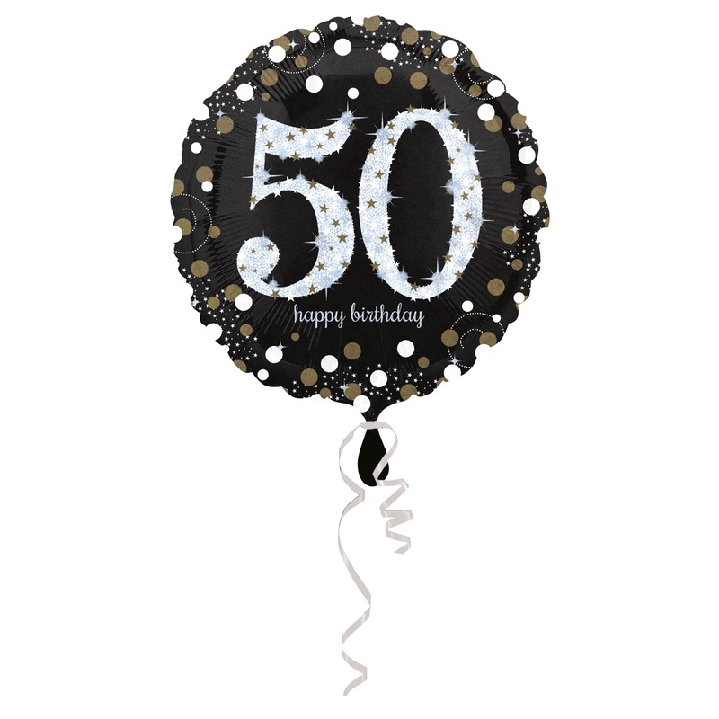 Golden 50th Birthday foil balloon 43cm