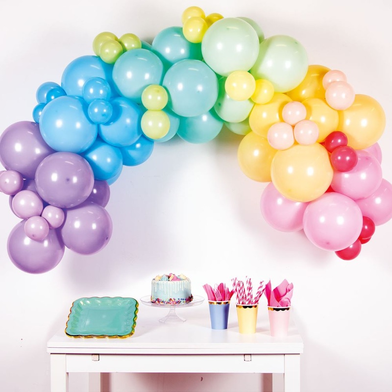 Pastel colored balloon garland 78 pieces