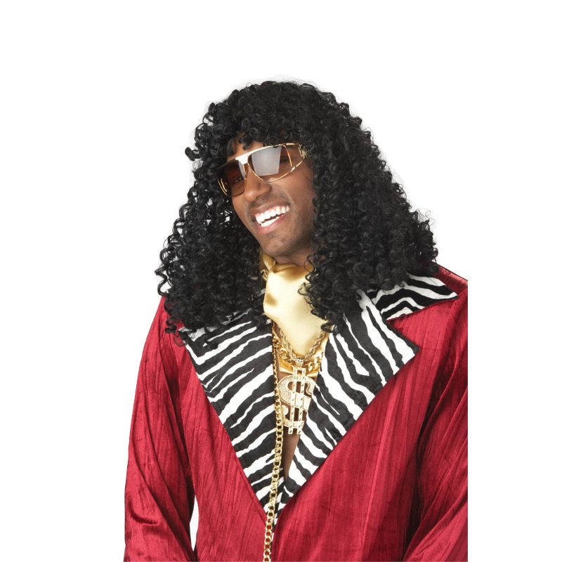 Super Pimp Costume Wig – Black