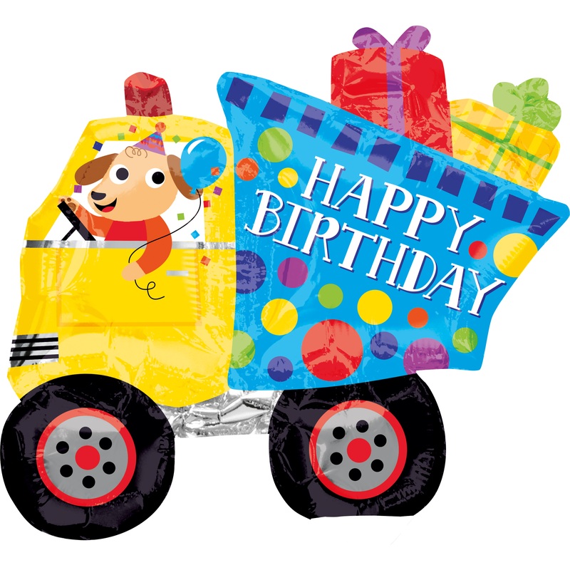 Truck driver Waldi birthday stick balloon