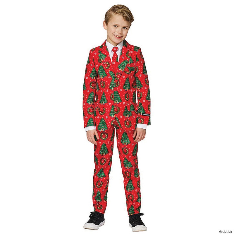 Boys Red Christmas Suit Costume