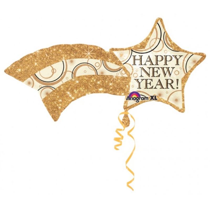 Foil balloon falling star Happy New Year