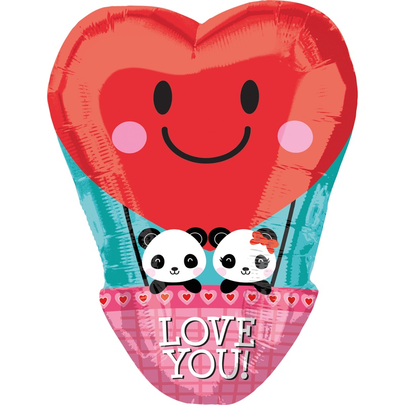 Foil balloon Panda in Love 33 x 43cm