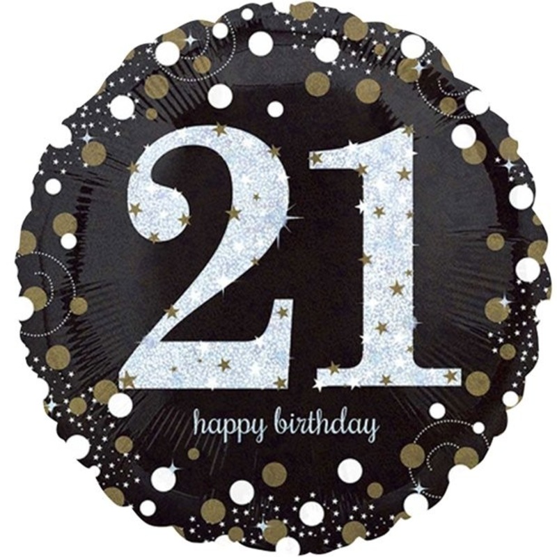 Golden 21st Birthday foil balloon 46cm