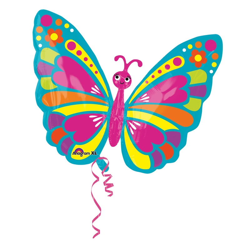 Happy Spring Butterfly foil balloon 66 x 53cm