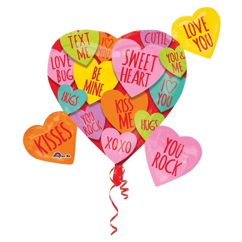 Heart Notes foil balloon 68 x 63cm