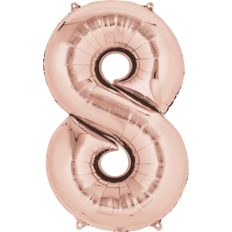 Number balloon 8 rose gold 88cm
