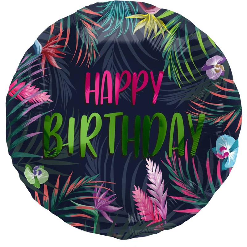 Tropical Birthday foil balloon 45cm