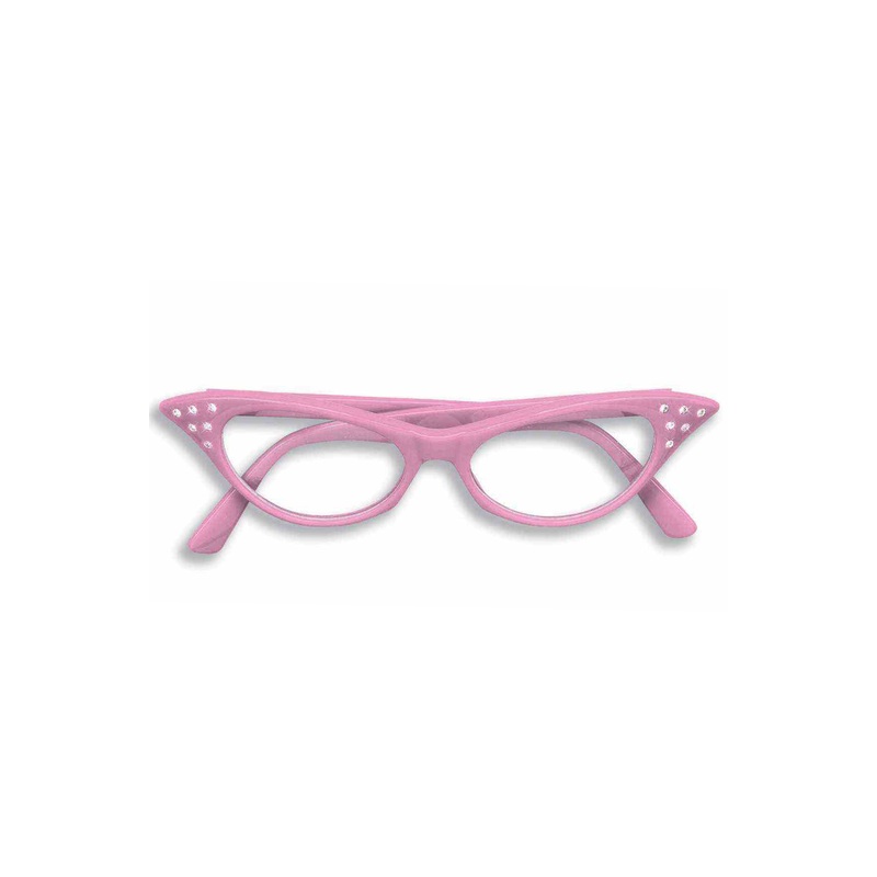 50’s Rhinestone Glasses (Pink) Standard