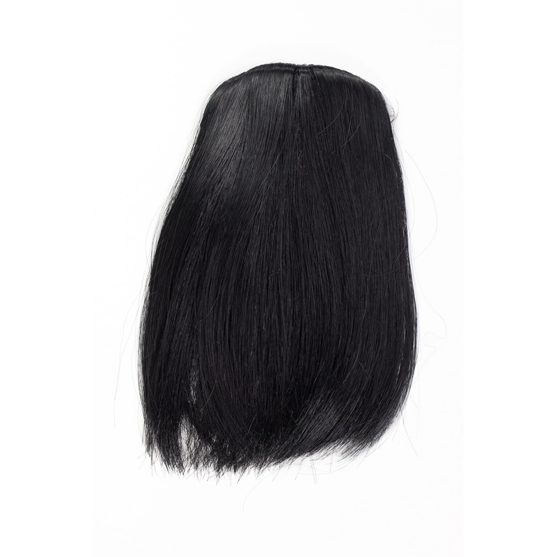 Hair Piece Clip in Bangs Fringe synthetic fiber deep black YZF-1088HT-1