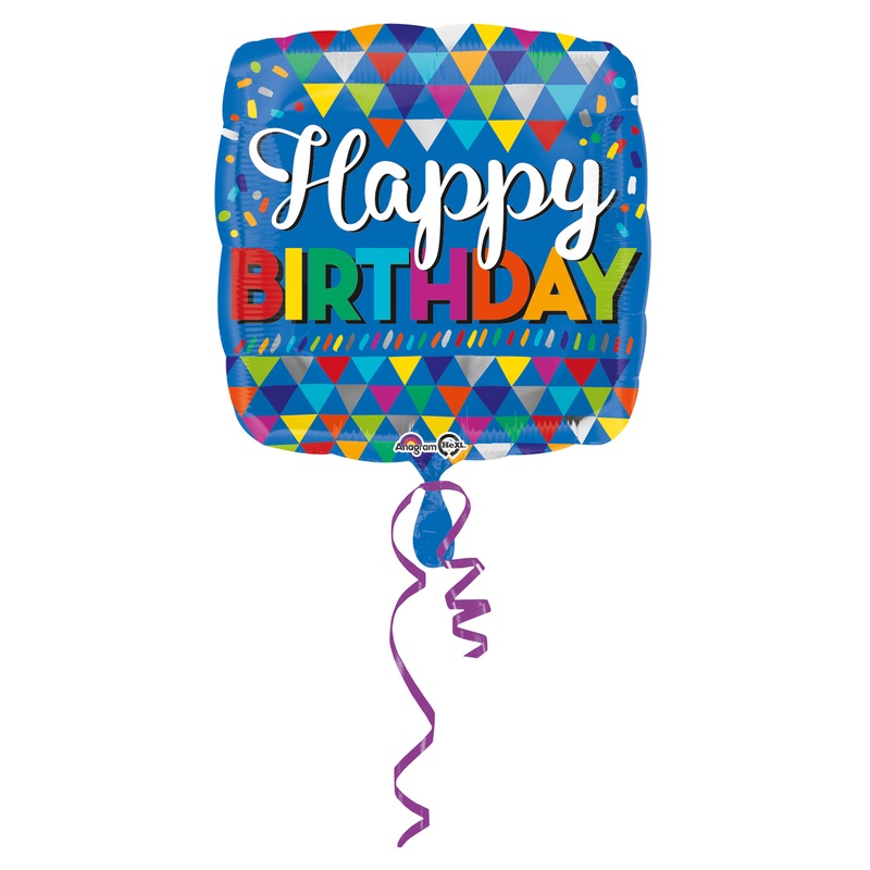 Happy colored Birthday foil balloon 43cm
