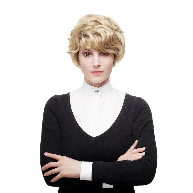 Lady Wig short middle blond platinum highlights wavy curled voluminous 1264