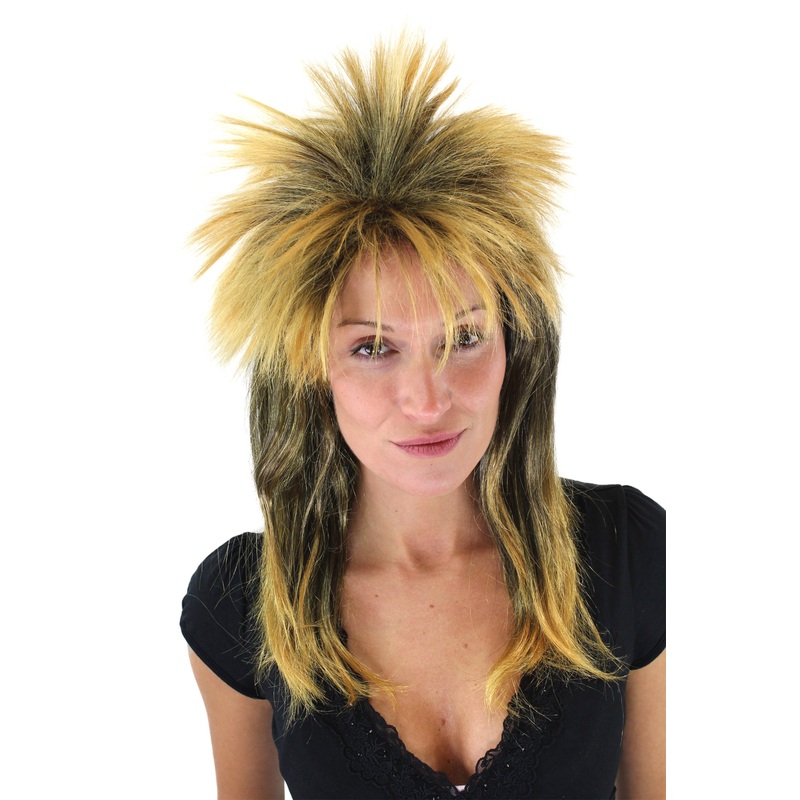 Part Halloween wig men women 80’s Rock Glam Hardrock Metal Goth Mullet VZ-079