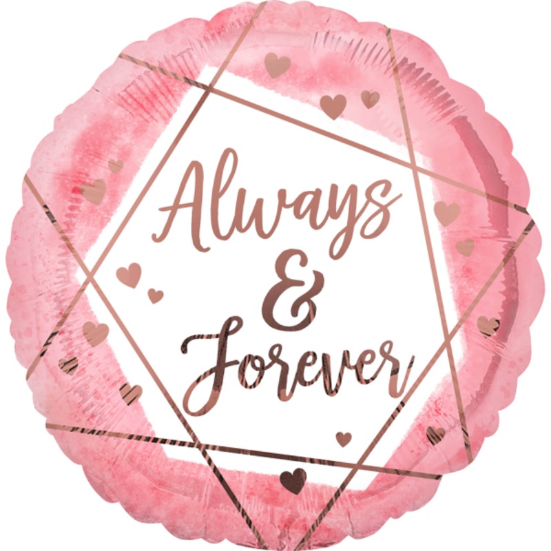 Always & Forever watercolor foil balloon 45cm