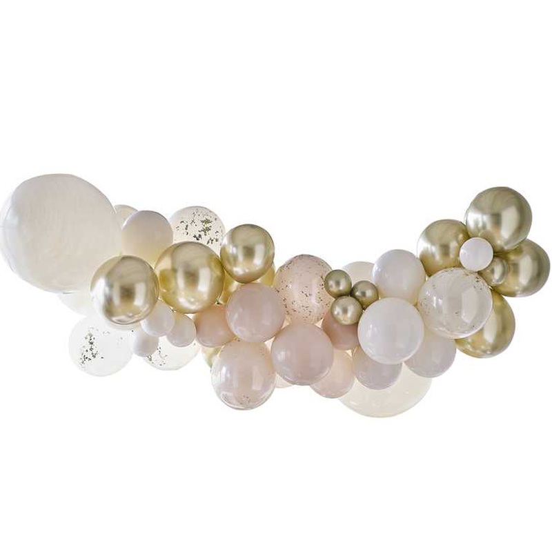 Balloon garland cream-gold Elegance 60 pieces