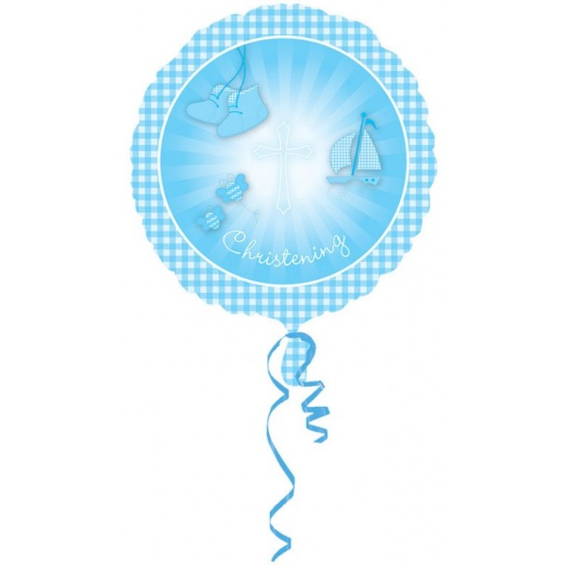 Blue baptism blessing foil balloon 45cm