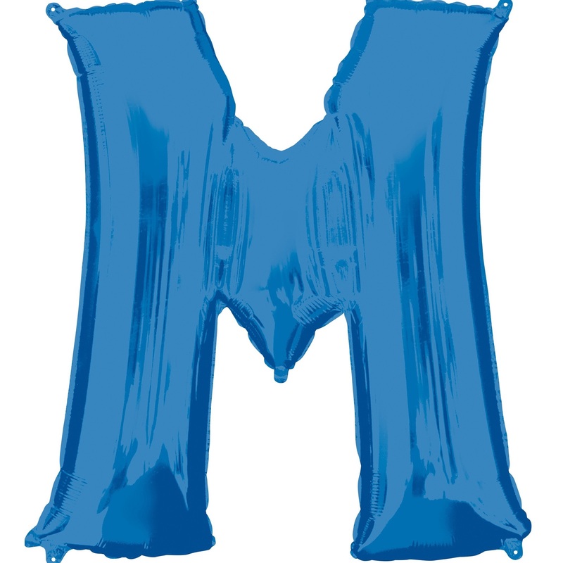 Foil balloon letter M blue XL 81cm