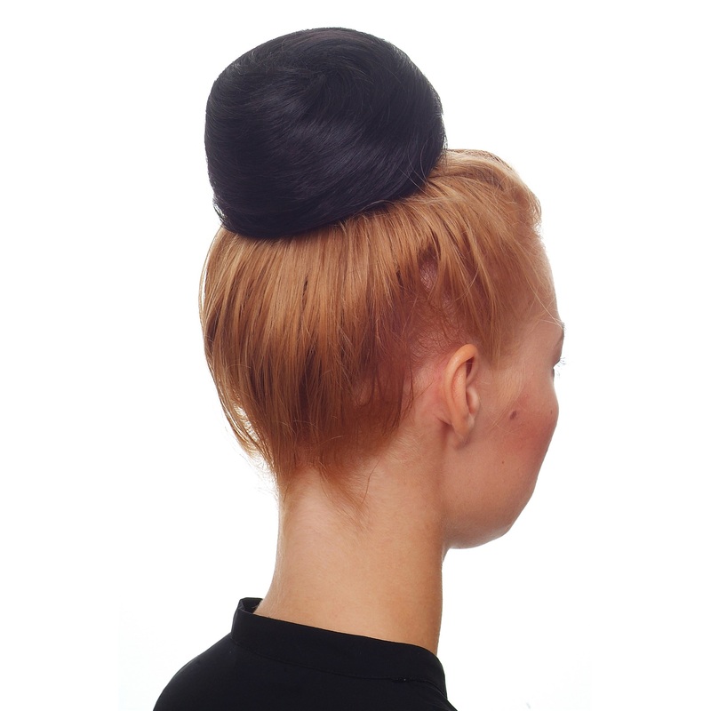 Hairbun Twister bun hair knot elegant curled curls 60s Vintage black NHA-004B-1B