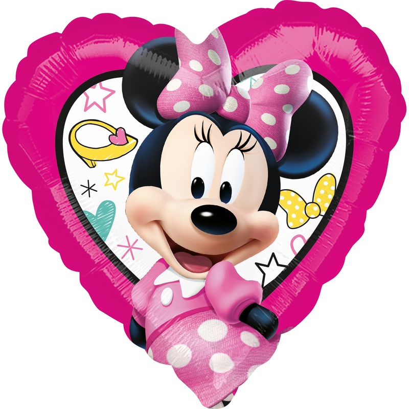 Heart foil balloon happy Minnie