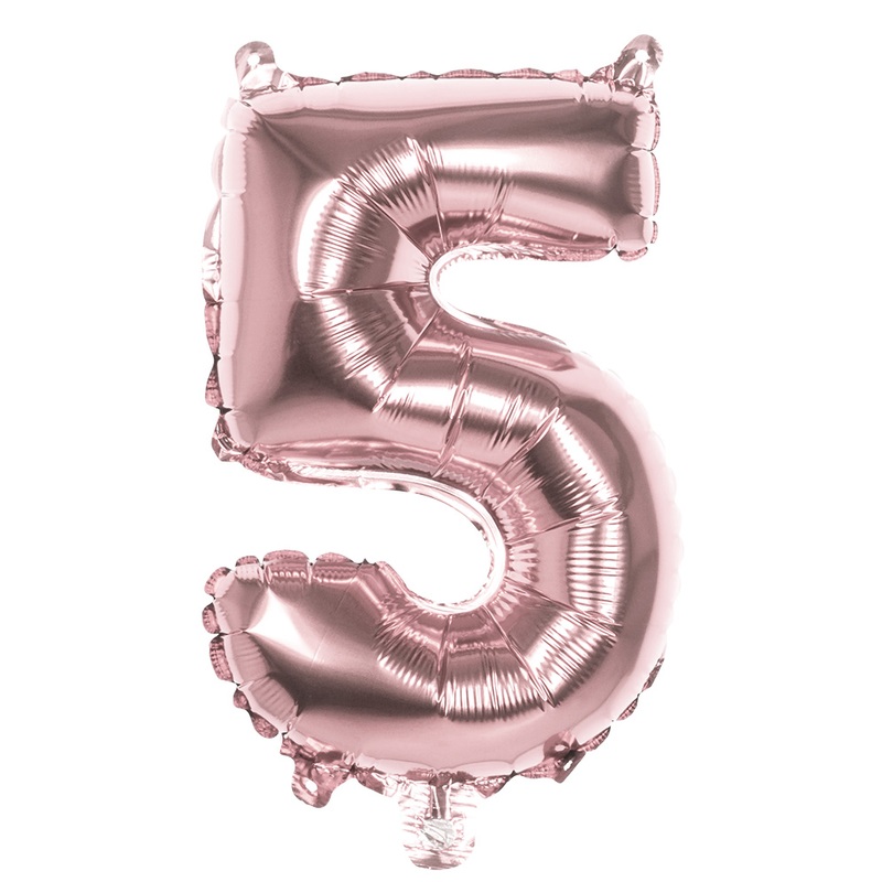 Rose gold number 5 foil balloon 36cm