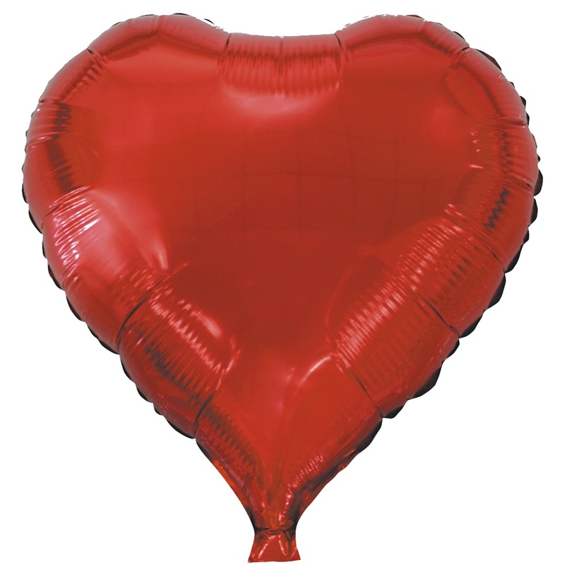 Red foil balloon heart joy 45cm