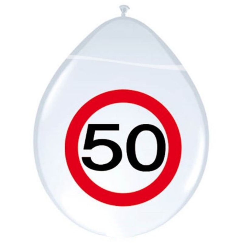 8 traffic sign 50 balloons 30cm