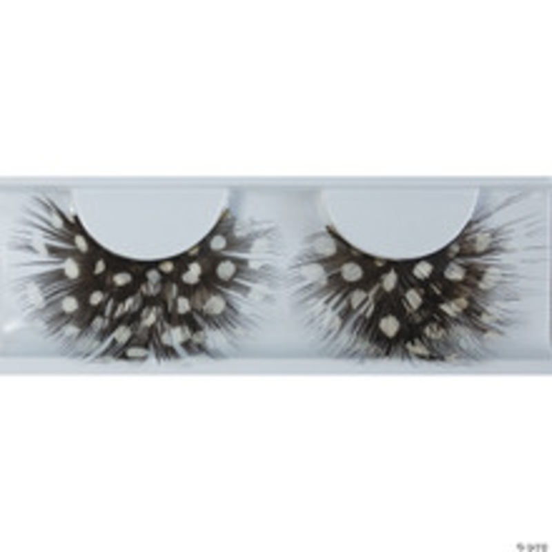 Eyelash Feather Dot Black/White