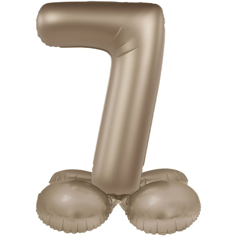 Standing foil balloon number 7 Starlight Gold 72cm