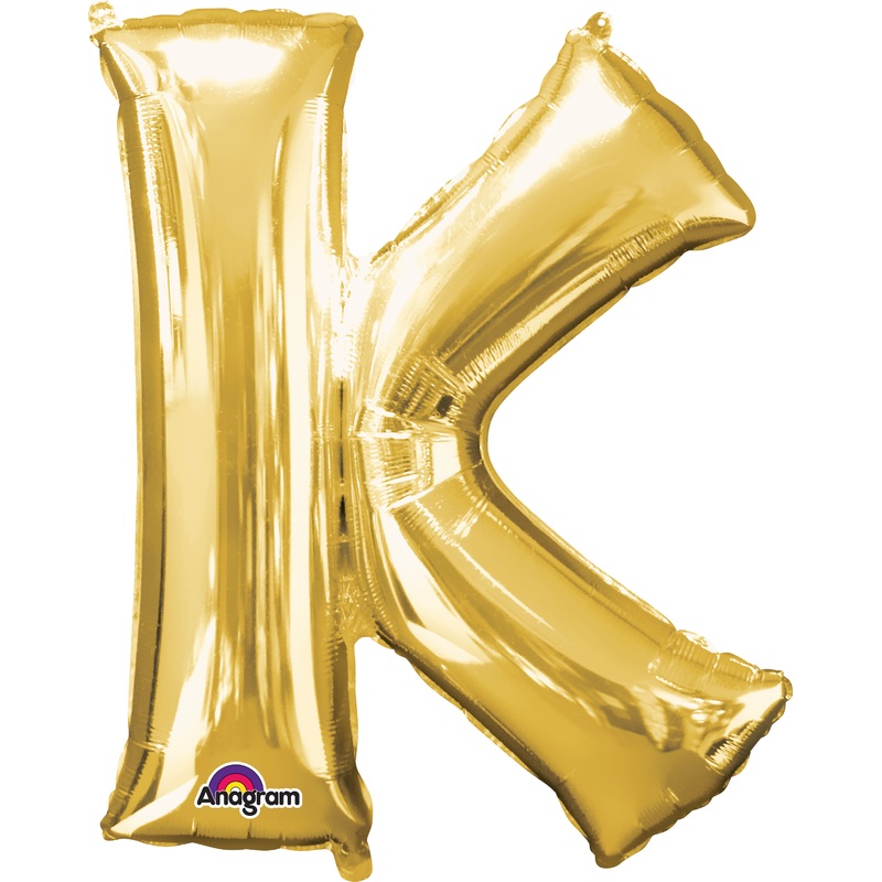 Foil balloon letter K gold 83cm