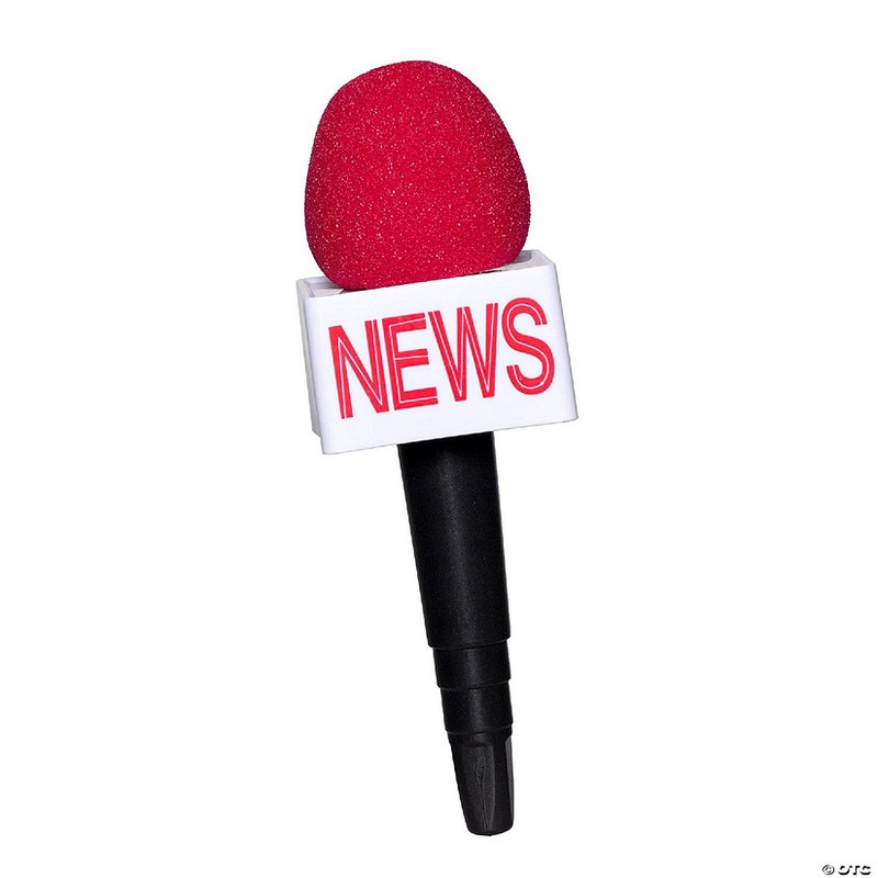 News Reporter Microphone 10 Inch Adult Costume Accessory