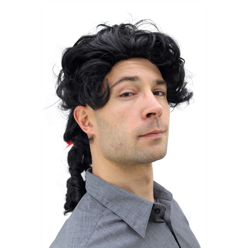 Party wig men women black baroque Lord Judge prince duke aristocrat pirate PW0173-P103