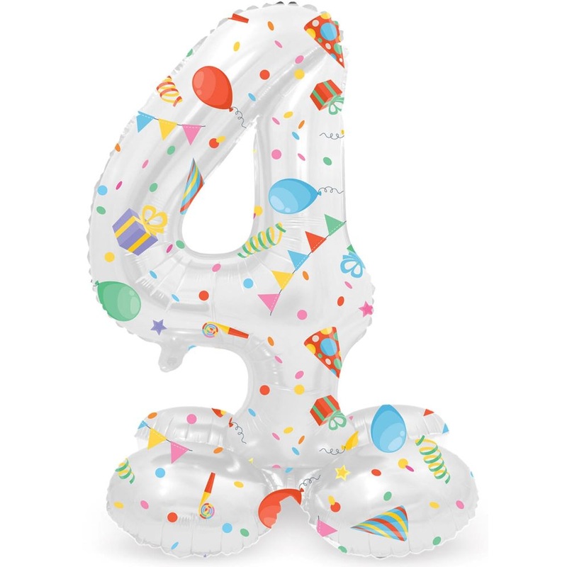Standing Number 4 Partytime Balloon 72cm