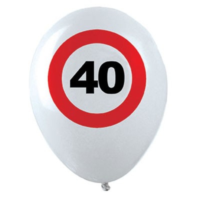 12 traffic sign 40th birthday balloons