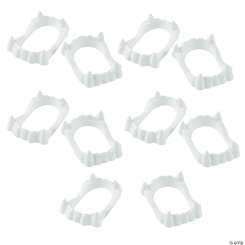 2 1/2 circ. Bulk 504 Pc. White Fangs Plastic Vampire Teeth