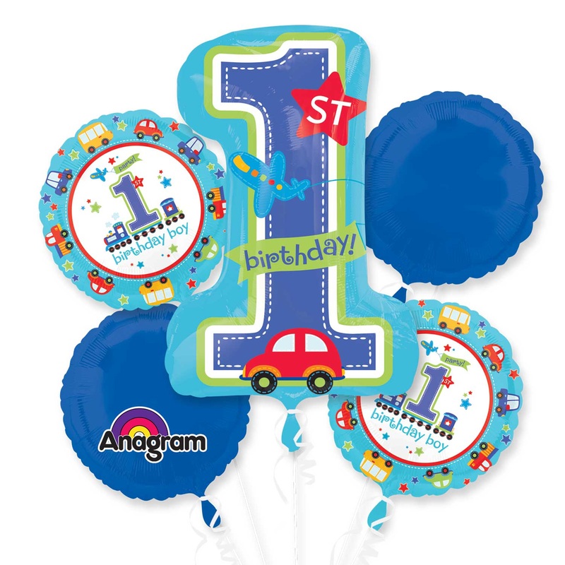 5 Foil balloon 1st Birtday Boy