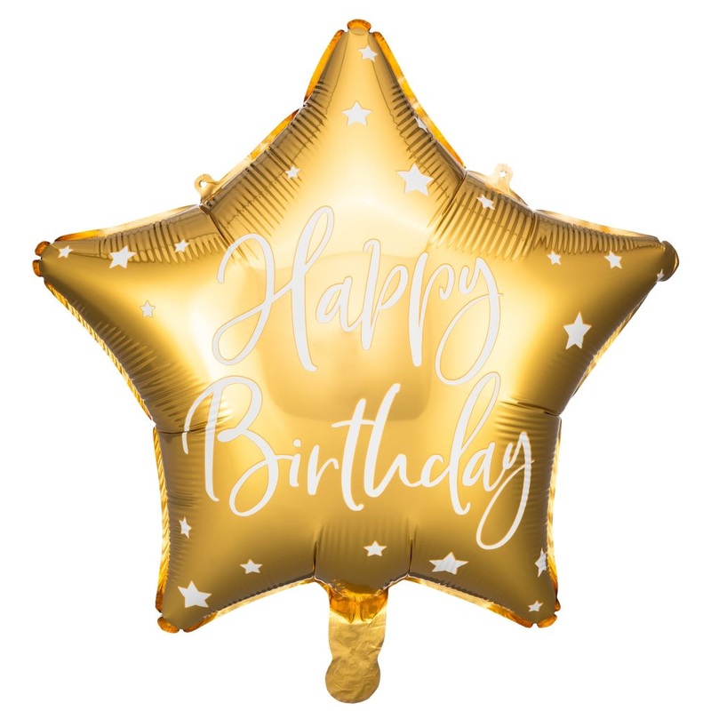 Golden Star Birthday Balloon 40cm