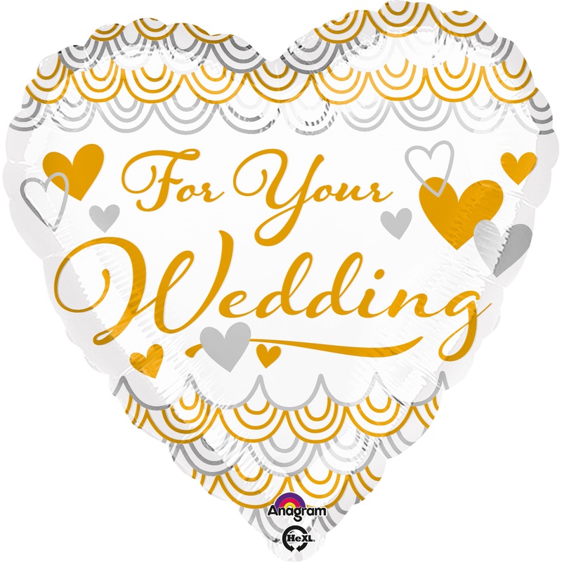 Heart-shaped foil balloon for your wedding 43cm