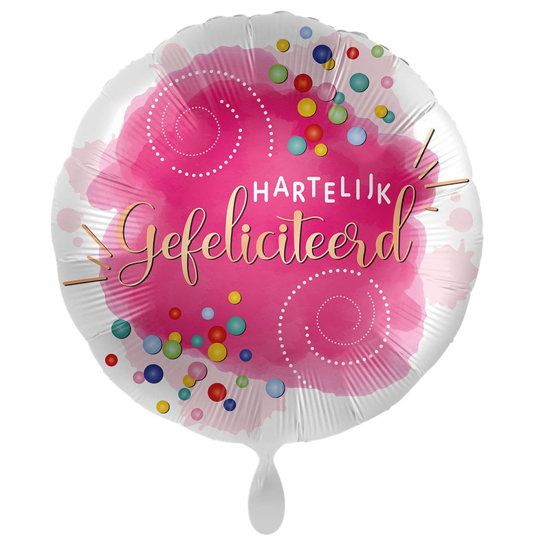 Pink Birthday Wishes foil balloon NL 43cm