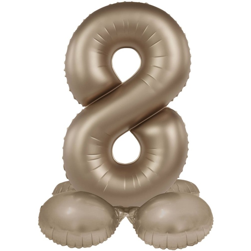 Standing foil balloon number 8 Starlight Gold 72cm