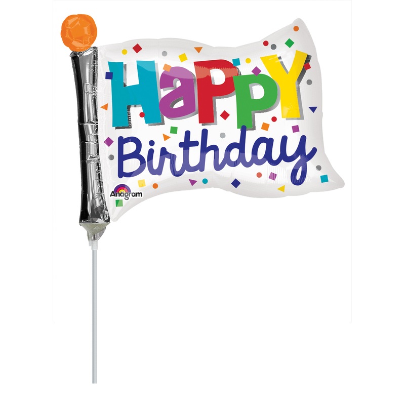 Stick balloon Colorful birthday banner