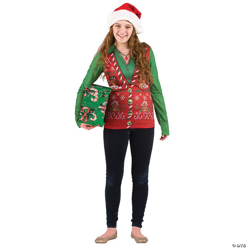 Womens Ugly Christmas Sweater Vest T-Shirt