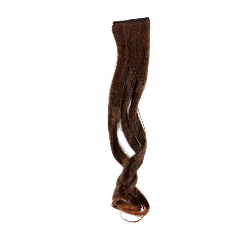 2 Clips Extension strand wavy 45 cm Dark Red-Brown YZF-P2C18-2T30